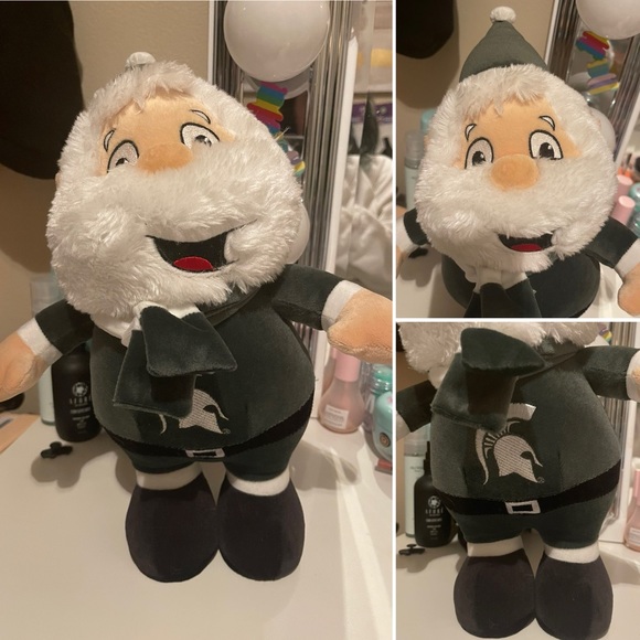 NCAA Other - Michigan State Spartans Plush 15" Heavy Foot Weighted Santa Claus MSU Spartan
